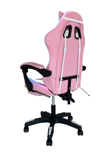 Fashcolle Pink Star Işıklı - Masaj Özellikli Oyuncu Koltuğu Pembe-beyaz