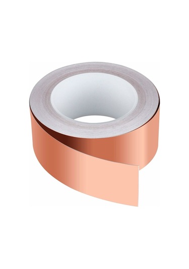 Bakır Folyo Bant 30m X 50mm, Premium Bakır Folyo Bant Emc Koruma Bandı Emı Koruması, El Sanatları, Sümüklü Böcek Kovucu, Elektrik Onarımları, Kağıt Devreleri İçin Yapışkan Bant