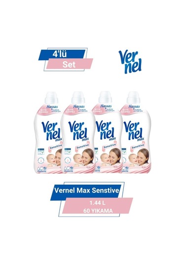 Vernel Max Taze Sensitive 1.44l 60 Yıkama 4'lü Set set-hnkdtj-5160-6109 Tekli