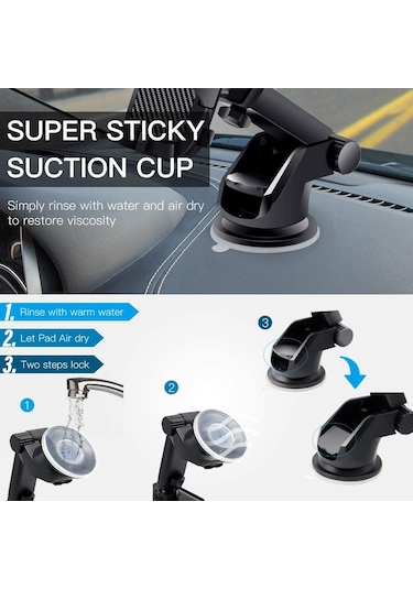 Else Uzatılabilir Vantuzlu Araç İçi Telefon Tutucu