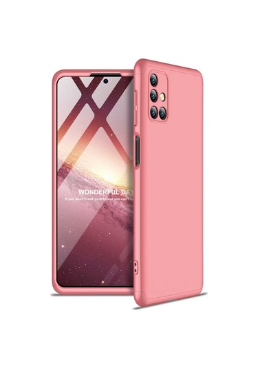 Kilifone - Samsung Uyumlu Galaxy M31s - Kılıf 3 Parçalı Parmak İzi Yapmayan Sert Ays Kapak - Rose Gold