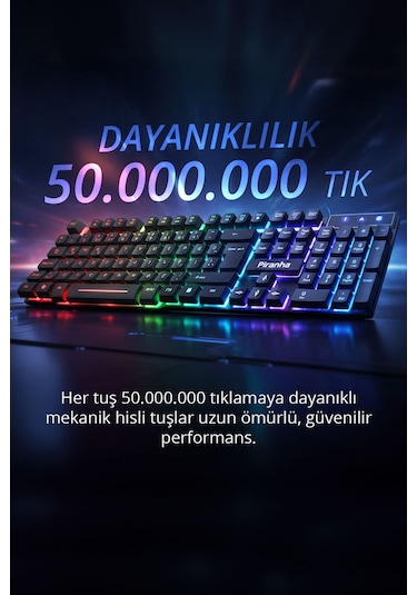 2345 Usb Kablolu 7 Renk Led Işıklı Gaming Q Klavye