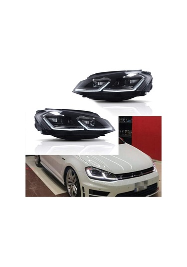 VW GOLF 7 2013-2016 GOLF 7.5 DİZAYN KAYAR SİNYALLİ KROM J ÖN FAR