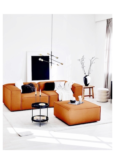 Mode Soft Köşe Koltuk Takımı 3 Modül 2 Köşe 1 Puf 33 Tarçın