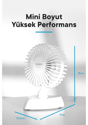 Everest EFN-504 Taşınabilir Masaüstü USB Fan