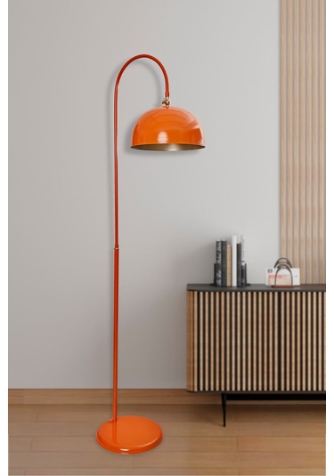 Luzarana Sonart Lambader Turuncu Metal Tasarım Lüx Yerden Aydınlatma Sarı