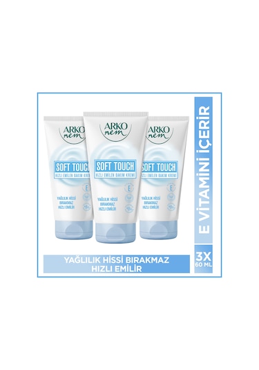 Arko Nem Hızlı Emilen Bakım Kremi 3x60 Ml