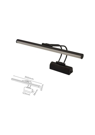 Siyah Kasa Gün Işığı Banyo Duvar Tablo Aydınlatması Flüt Aplik 6w Siyah