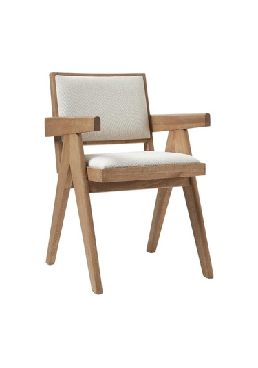 Kalmar Ahşap Ceviz Sandalye Natural - Beyaz