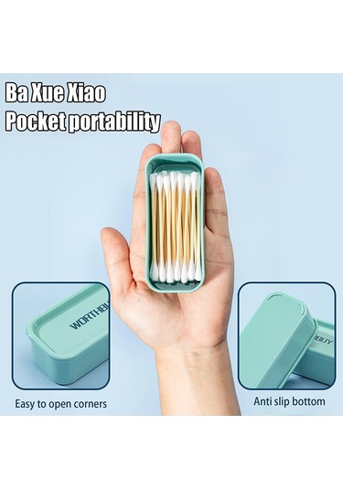 Taşınabilir Seyahat Kutusu Pamuklu Çubuk Tutucu Kutu Diş İpi Mücevher Düzenleyici Saklama Kabı Toz Geçirmez Mücevher Aksesuarı Kutusu Sarı