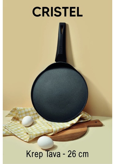 Gigilli Cristel Krep Tava 26 Cm Siyah Siyah