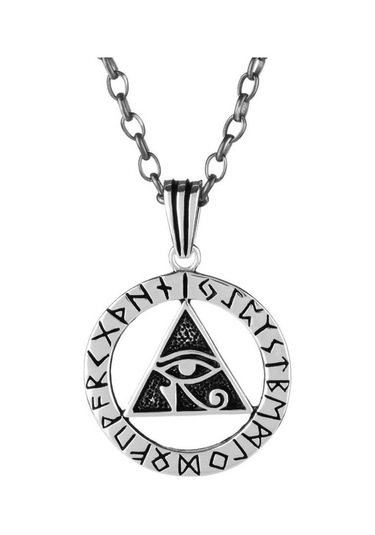 İpek Silver 925 Ayar Gümüş Antik Mısır Horus'un Gözü Unisex Kolye Gümüş