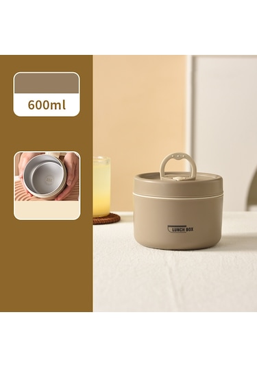 İşe Gidip Gelmek İçin Büyük 304 Paslanmaz Çelik Yalıtımlı Öğle Yemeği Kutusu Öğle Yemeği Kutusu Kahverengi