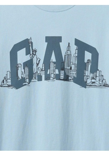 Gap 745022000 V-gap Nyc Skyline Erkek Tişört Mavi