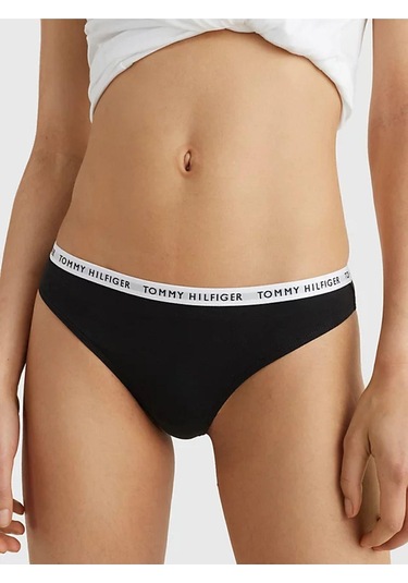 Kadın Marka Logılu Elastik Bantlı Organik Pamuklu Günlük Kullanımlı Gri-beyaz-lacivert Külot Uw0uw0-9027 Gri- Beyaz- Lacivert