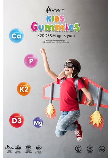 Atavit Kids D3 K2 Magnezyum 60 Gummies 2 Adet