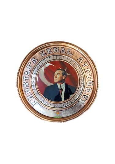 Bakır Duvar Tablosu M.k. Atatürk Tablo Özel Elişçiliği 25 Cm A++
