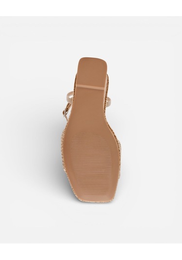 Steve Madden Outrıght Nat Nat Raffıa Kadın Nat Raffia Topuklu Sandalet Outrıght Nat Bej