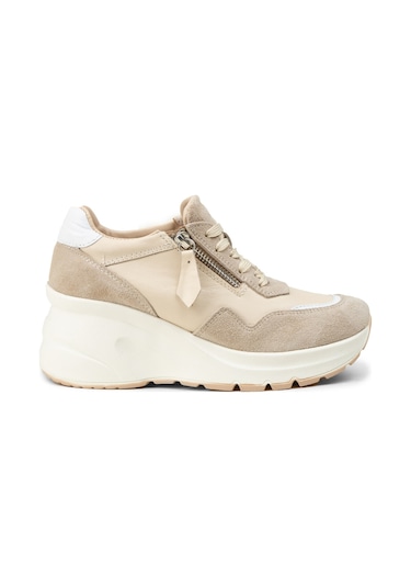 Deery Kadın Hakiki Süet Bej Dolgu Topuk Sneaker - M9147zbejc01