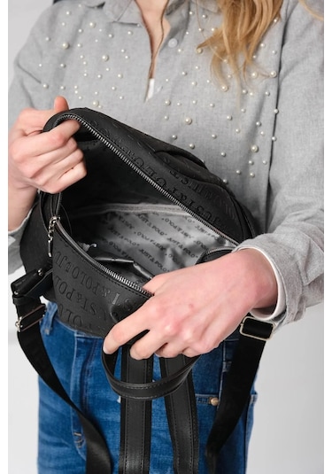 Just Polo Kadın Siyah Büyük Boy Sırt Çantası