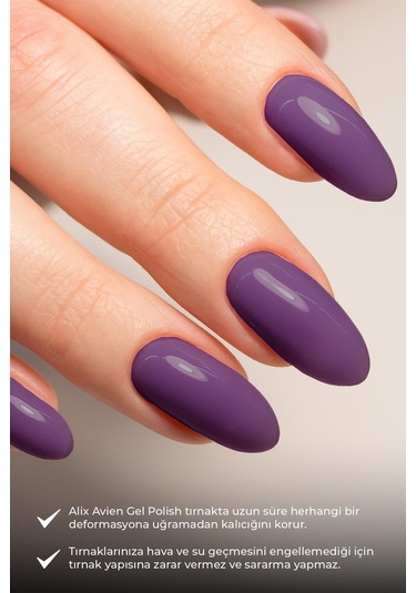 Alix Avien Mor Kalıcı Oje 76-yoğun Renk Veren Jel Oje 12 Ml-nail Uv Gel Polish 76