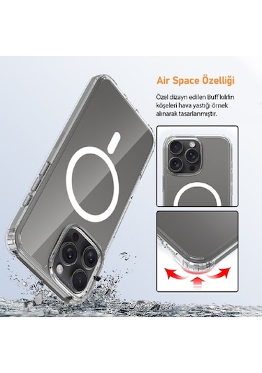 Apple İphone 16 Pro Max Kılıf Magsafe Wireless Kablosuz Şarj Destekli Şeffaf Darbe Emici Kapak Şeffaf Apple İphone 16 Pro Max Kılıf Magsafe Wireless Kablosuz Şarj Destekli Şeffaf Darbe Emici Kapak Şeffaf