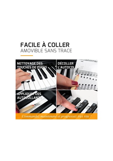 Piyano Müzik Çıkartmaları + 49 - 61 - 76 - 88 Tuşlu Klavye + Komple