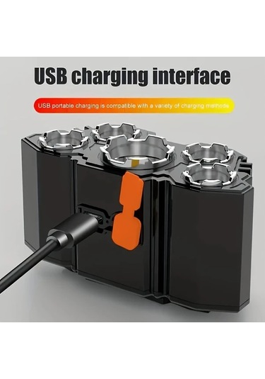 Brightnova 1 Adet Led Headlamp Şarj Edilebilir Güçlü 5 Ledli Taşınabilir Headlight 1 Usb Kampçılık Acil Durum Aydınlatma Balıkçılık Işık Altın