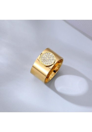 Novahub Geometrik Daire 14 Ayar Altın Yüzük - Erkek & Kadın - Uniseks Tasarım Altın