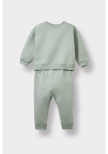 Defacto Erkek Bebek 2li Takım Baskılı Sweatshirt Beli Lastikli Eşofman Altı E9261a525aukh434 Haki