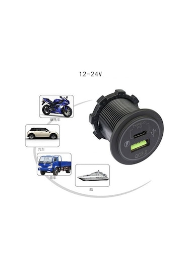 Usb Soket USB ŞARJ YUVASI Yeni Tip Type-C 12-24Volt