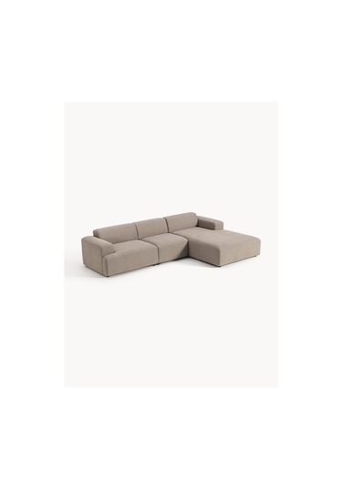 Most Mollista 3 Modül Sağ Köşe Koltuk 10 Kahverengi Keten Kumaş Yumuşak Sünger Evinize Teslim Kahverengi Sağ