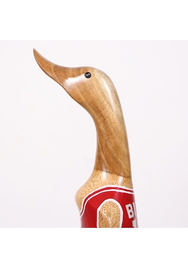 Basketçi Ördek El Oyması Teak Gövde 41x17x13 Cm