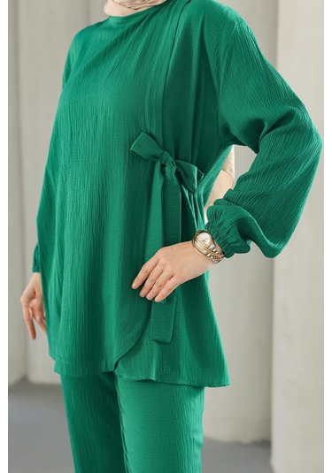 Bağlama Detaylı Takım Yeşil Yeşil