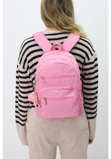 Sevimli Peluş Figürlü Günlük Kadın Sırt Çantası Şık, Kullanışlı, Okula Ve Seyahate Uygun Pembe