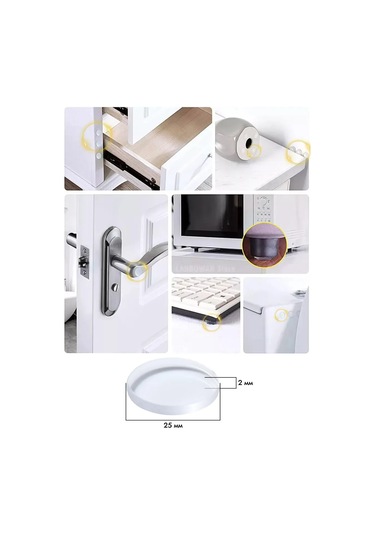 Expertland Mobilya İçin Kendinden Yapışkanlı Amortisör, 10 Adet. 265791486 Beyaz