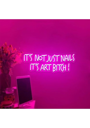 Twins Led It's Not Just Nails It's Art Bitch Yazılı Neon Tabela Pembe Model:model:25543366 Pembe