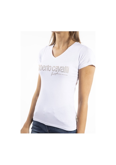 ROBERTO CAVALLI  Kadın T'shirt RRC5264L Beyaz
