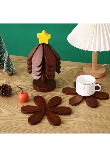 Ulzyvf Yemek Tencere Önleyici Masası Kahverengi Haşlanma Ev Dekorasyonu Bardak Altlıkları Altlığı Ahşap A Tv Kahverengi