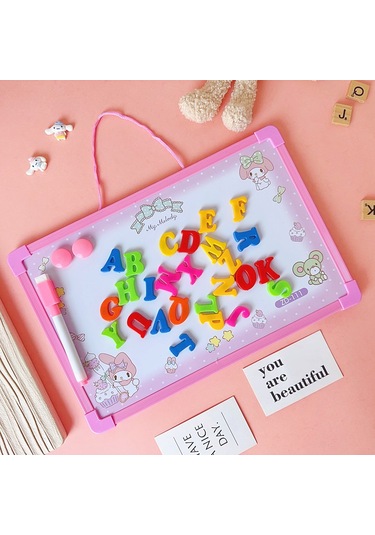Mufunye Asılı Silinebilir Harfli Manyetik Yazı Tahtası, Melody 35x25cm Pembe