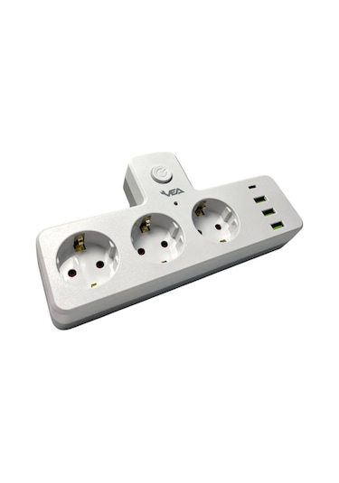 Vea Ve-23088 3 Soketli 3xusb+type-c Çocuk Ve Termal Korumalı Anahtarlı Priz kablosuz