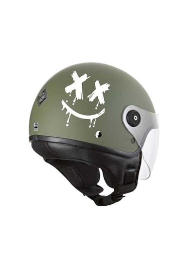 Motosiklet Gülen Yüz Kask Sticker