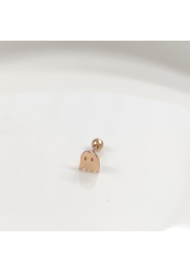 Sevimli Hayalet Gümüş Tragus Pıercıng - Rose Bakır Beyaz