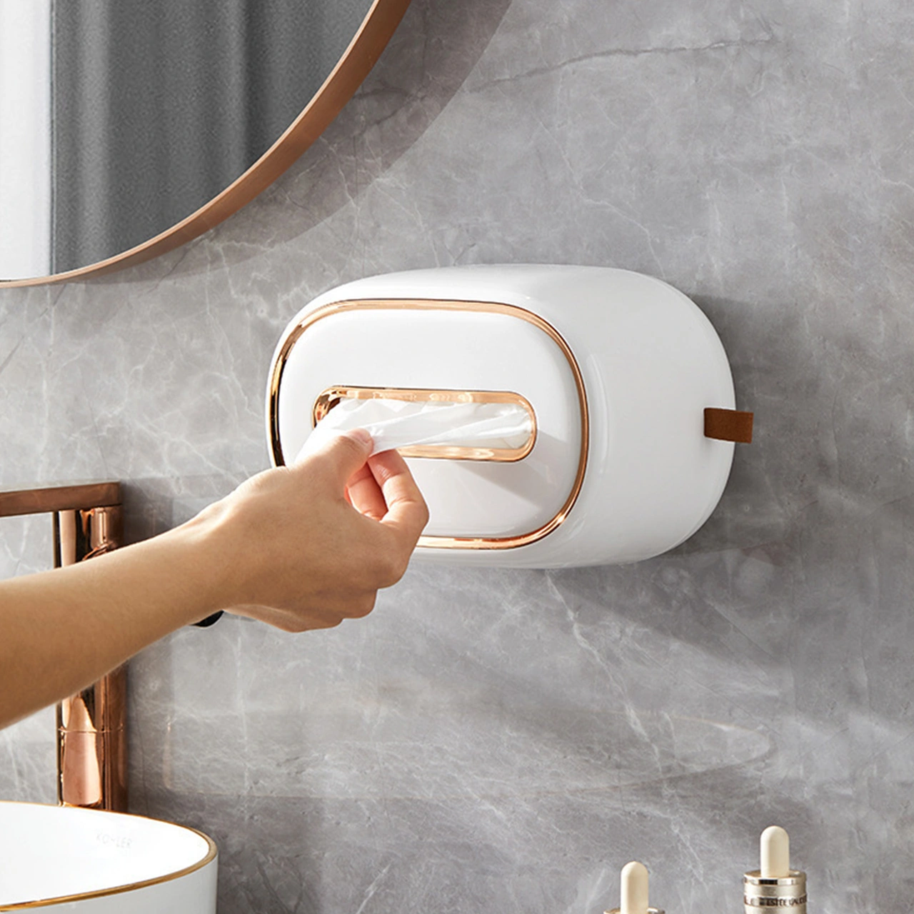 Yuntech01 Yerinde/duvar Kurulumlu İç Çubuklu Pet-abs Mendil Kutusu, Modern Ev Ofis Dekorasyonu, Kolay Yükleme Ve Temizleme