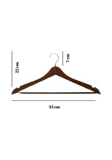 6 Lı Ahşap Görünümlü Askı Kahve 44 Cm Kahve