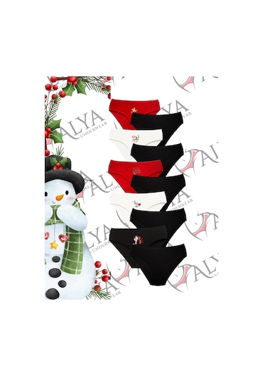 Alya Underwear Kadın Külot Basic Slip Renkli Pamuklu Iç Çamaşırı 10'lu Paket Multicolor-x32 Multicolor - X40