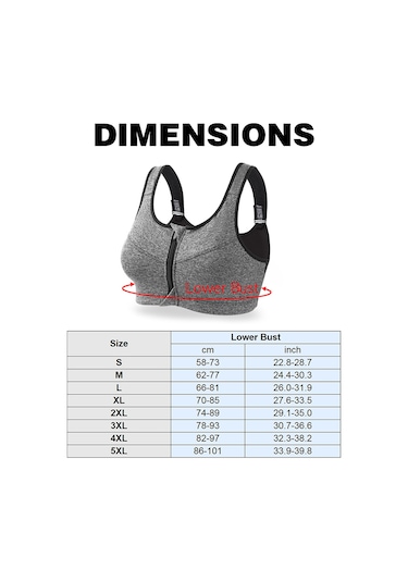 Jeemson Yoga Ve Fitness İçin Ön Fermuarlı Destekli Spor Sütyeni - Nem Emici, Esnek, 2xl Siyah SiYAH