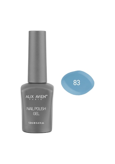 Alix Avien Mavi Gri Kalıcı Oje 83-yoğun Renk Veren Jel Oje 12 Ml-nail Uv Gel Polish 83