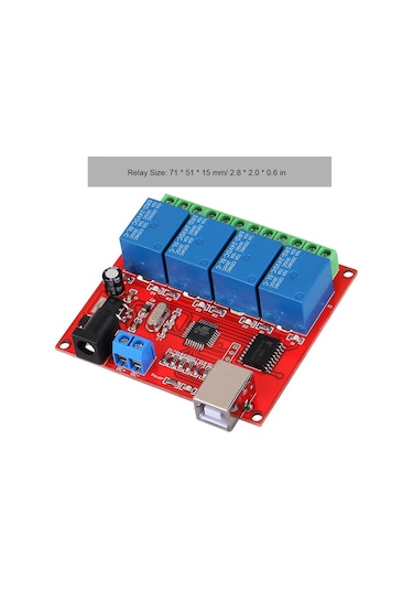 Fosenze 24v 4 Yollu Usb Kontrollü Röle Modülü - Sabit Bağlantı, Çift Güç Girişi, Askeri Seviye Pcb