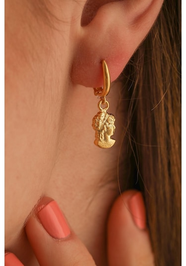 925 Ayar Gümüş Elizabeth Küpe Sarı